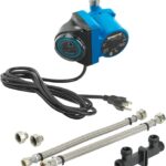 H2O hot water circulation system, equipped with programmable timer, provides hot water instantly, includes water pump, 2 adapters, sensor valve, installation screws, 2 water supply pipes, easy DIY installation