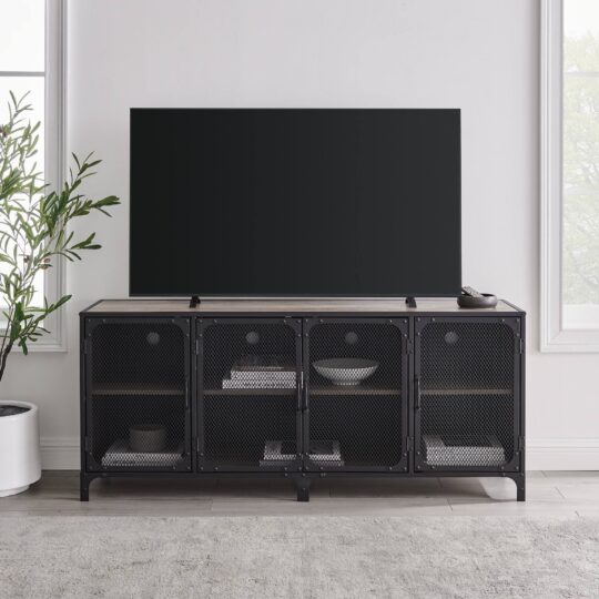 Carbon Loft Pierpont 60-Inch Industrial TV Stand Console - Grey Wash