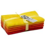 18 x 21 Yellow Textured Cotton Fabric Quarters 5ct by Keepsake Calico