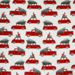 Christmas Red Trucks With Tree Anti Pill Fleece Fabric