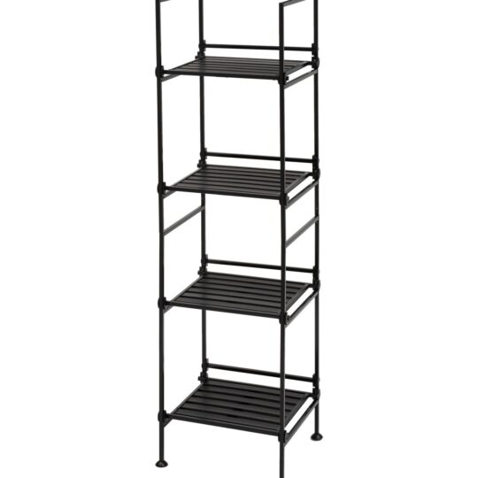 Organize It All 45 Black 4 Tier Square Shelving Tower
