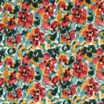 Multicolor Painted Floral Luxe Fleece Fabric