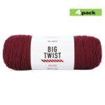 4pk Solid Wine Medium Weight Acrylic 380yd Value Yarn by Big Twist