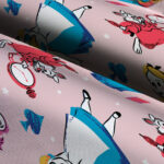 Alice in Wonderland Stylized Friends Icons Cotton Fabric