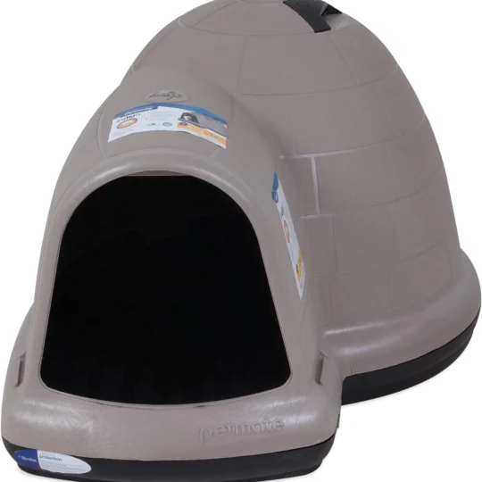 Petmate Indigo Dog House (Igloo Dog House, Made in USA with 90% Recycled Materials, All-Weather Protection Pet Shelter) for XL Dogs -90 to 125 pounds, Made in USA
