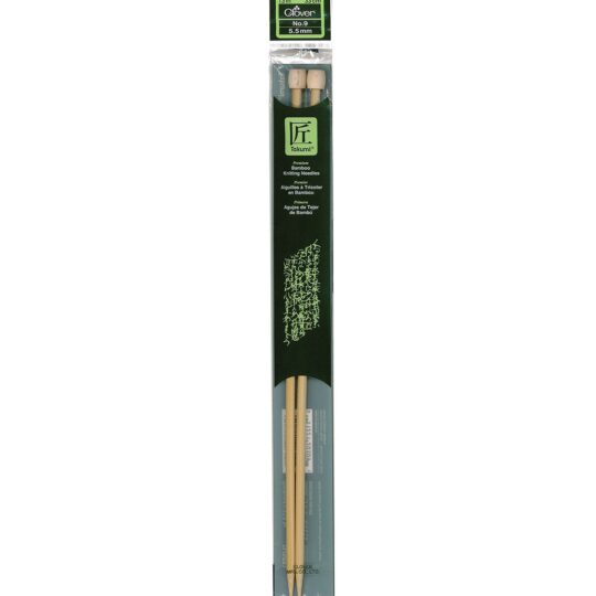 Clover 13 Bamboo Size 9 Single Point Knitting Needle Set