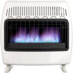 UTY 30,000 BTU Propane / Natural Gas Wall Heater for Indoor Use - Dual Fuel, Vent-Free, with Free Standing Base Legs, white, 28 x 11 x 24