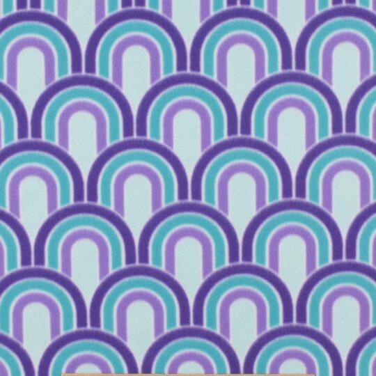 Blue & Purple Geometric Rainbows Blizzard Fleece Fabric