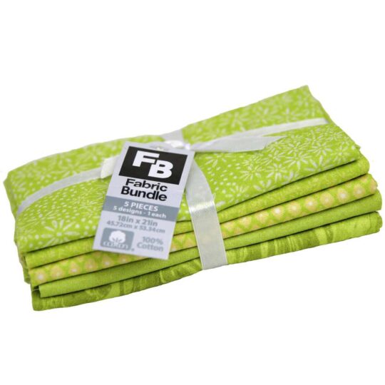 18 x 21 Green Blender 1 Cotton Fabric Quarters 5ct by Keepsake Calico